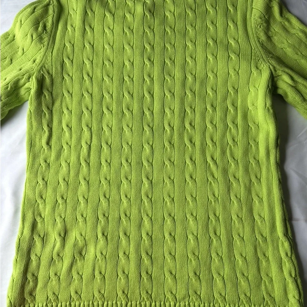 Lauren Ralph Lauren Lime Cable Knit Sweater - Picture 3 of 12